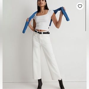 Madewell; The Perfect Vintage Wide-Leg Crop Jean in Tile White - Never worn